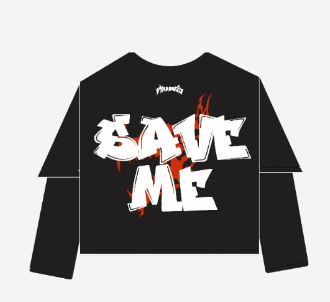 SAVE ME TEE - Black Layered Sleeve - View 4