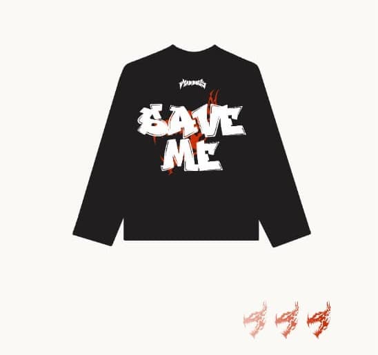 SAVE ME TEE - Black Long Sleeve - View 2