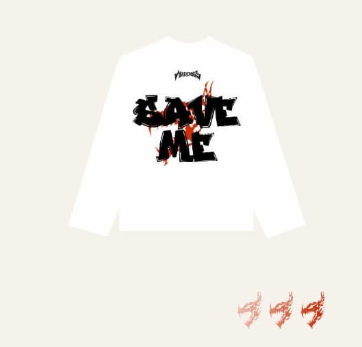 SAVE ME TEE - White Long Sleeve - View 2