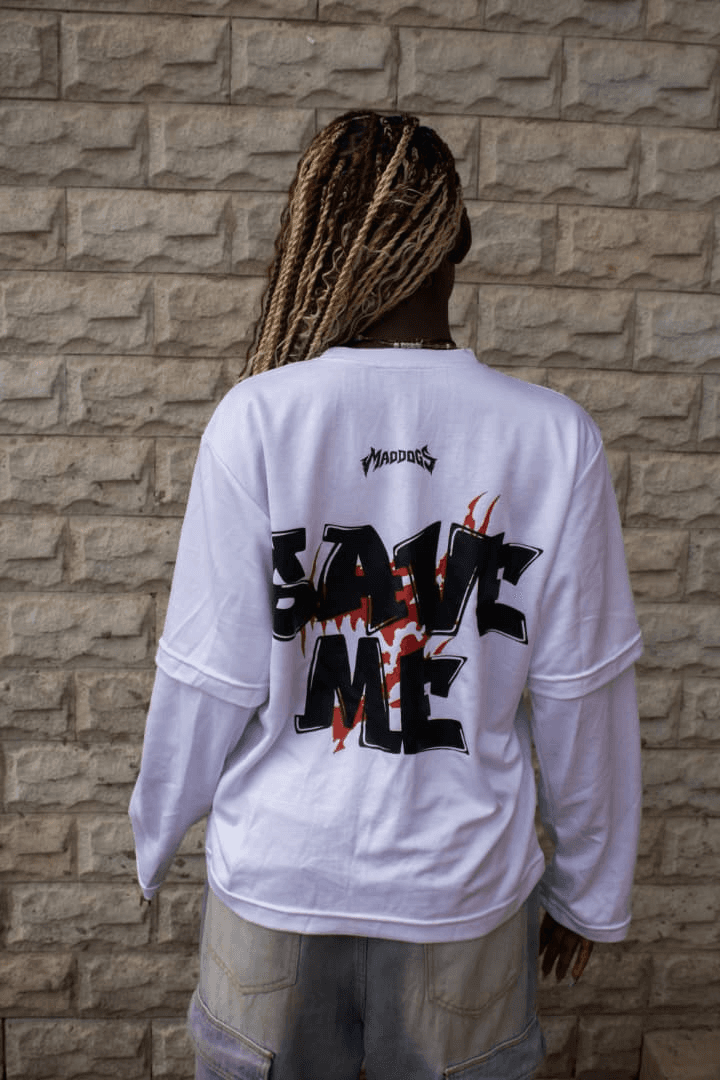 SAVE ME TEE - White Layered Sleeve - View 2